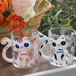 Ly thủy tinh mèo 3D