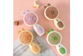 Quạt cầm tay tai thỏ màu sắc 